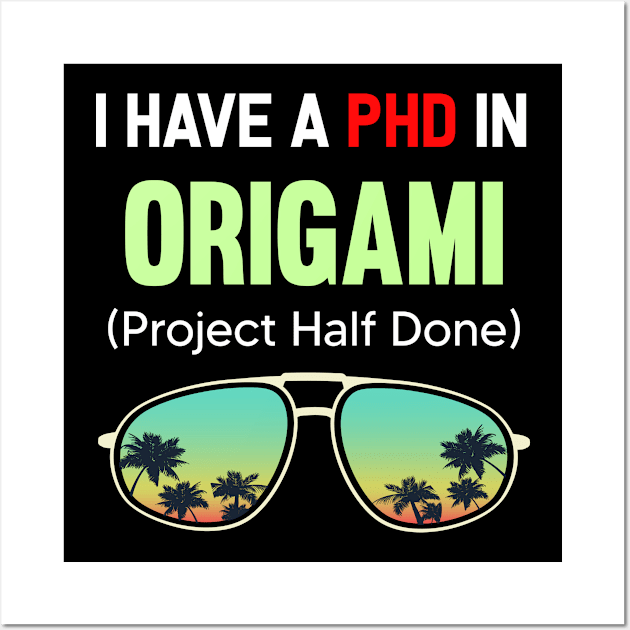 PHD Project Half Done Origami Paper Folding Art Wall Art by symptomovertake